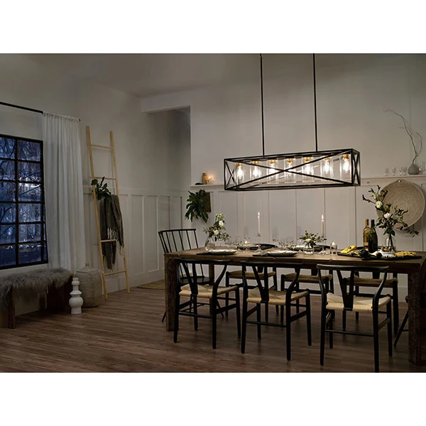 Moorgate 7-Light Linear Chandelier, Black - Image 3