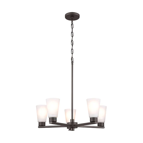 Stamos 5-Light 1-Tier Chandelier, Olde Bronze