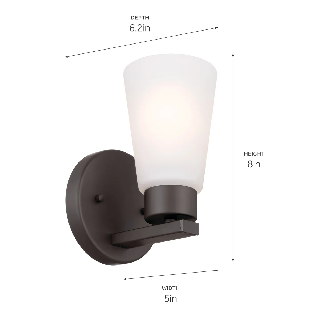 Stamos 1-Light 8 in Wall Sconce, Oil Rubbed Bronze - Image 5