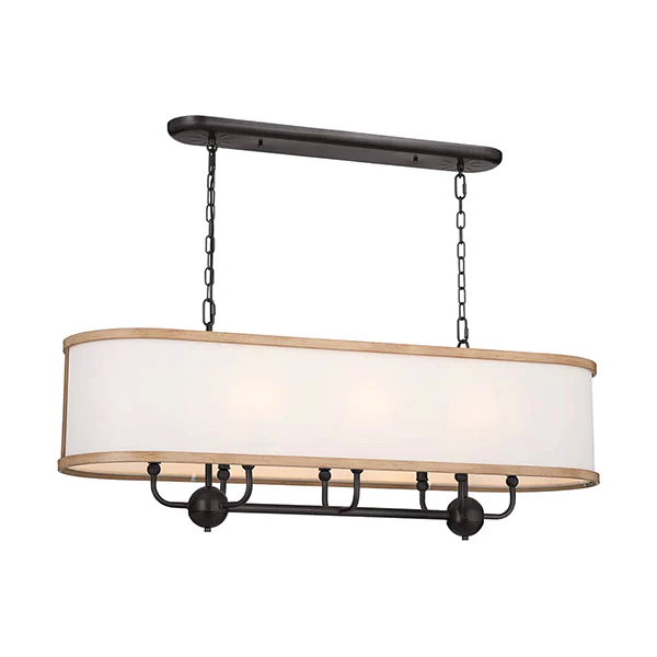 Heddle 8-Light Linear Chandelier, Anvil Iron