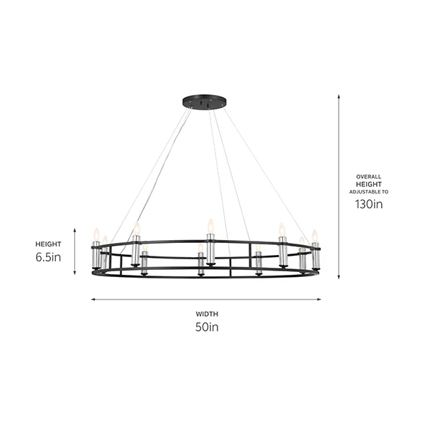 Rosalind 10-Light Chandelier, Black - Image 2