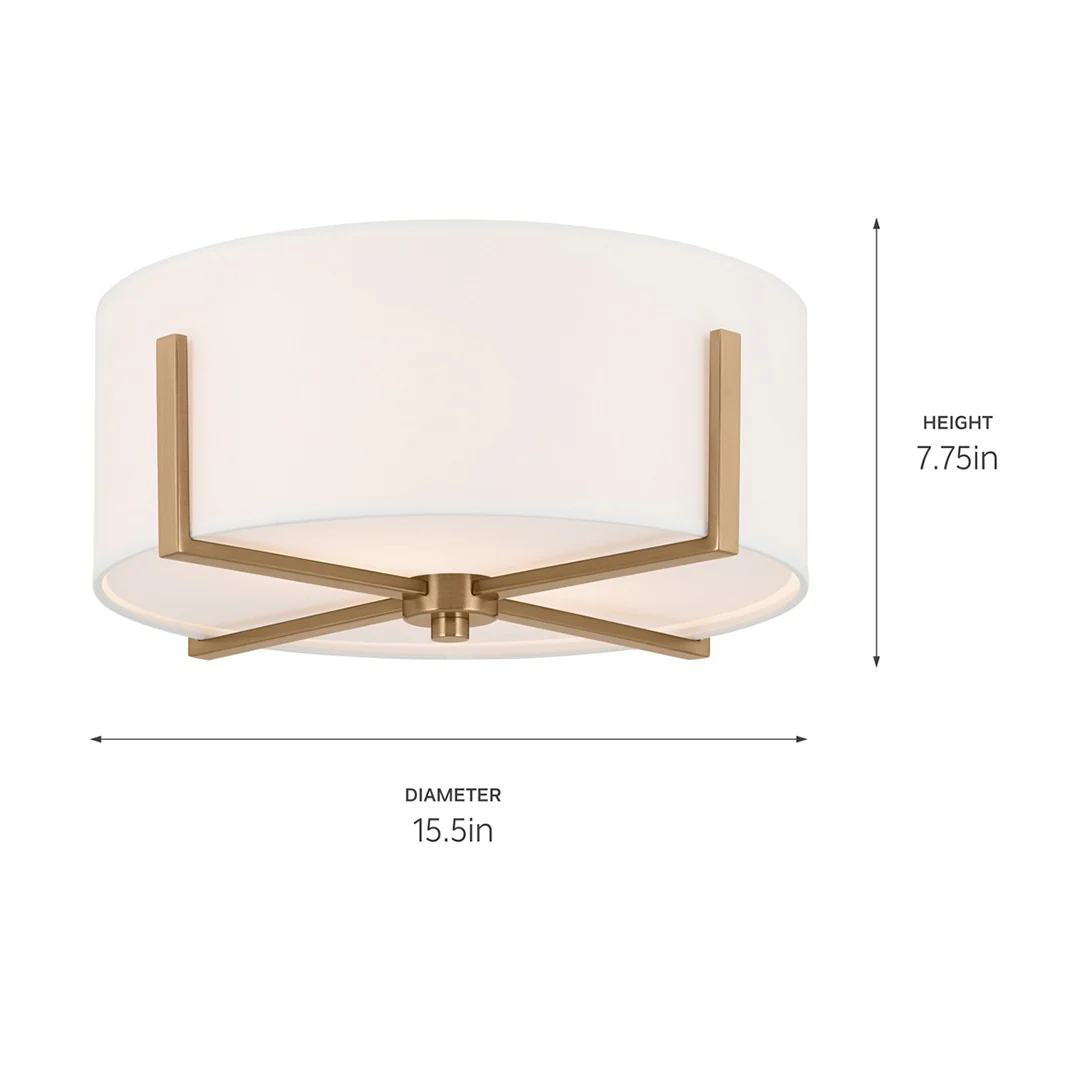 Malen Ceiling Light Flush Mount 2-Light, Champagne Bronze - Image 5