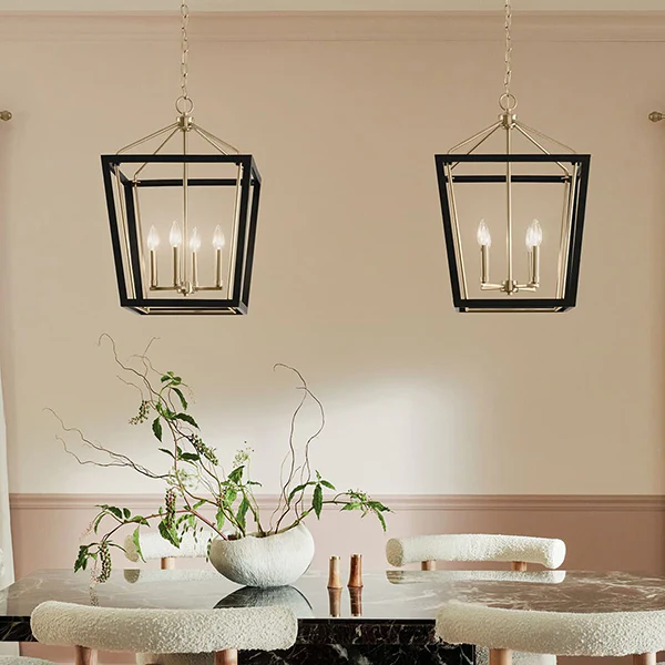 Delvin 4-Light Pendant with Clear Glass, Champagne Bronze/Black - Image 2