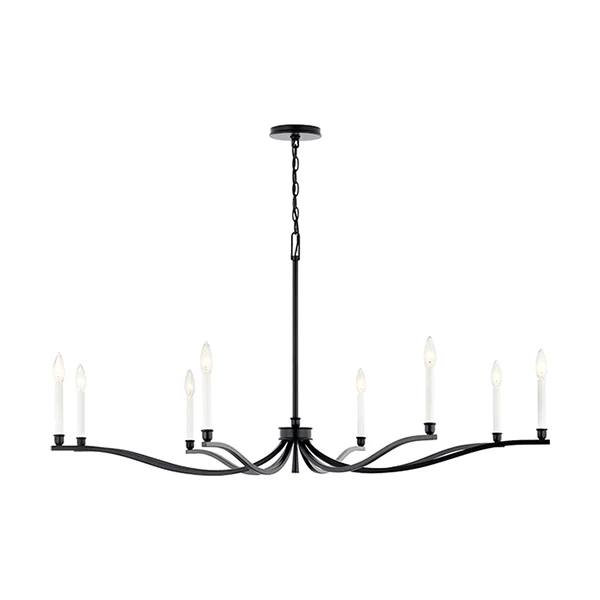 Malene 8-Light 52 in 1-Tier Chandelier, Black