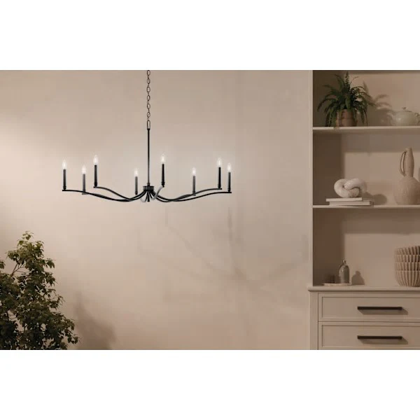 Malene 8-Light 52 in 1-Tier Chandelier, Black - Image 3
