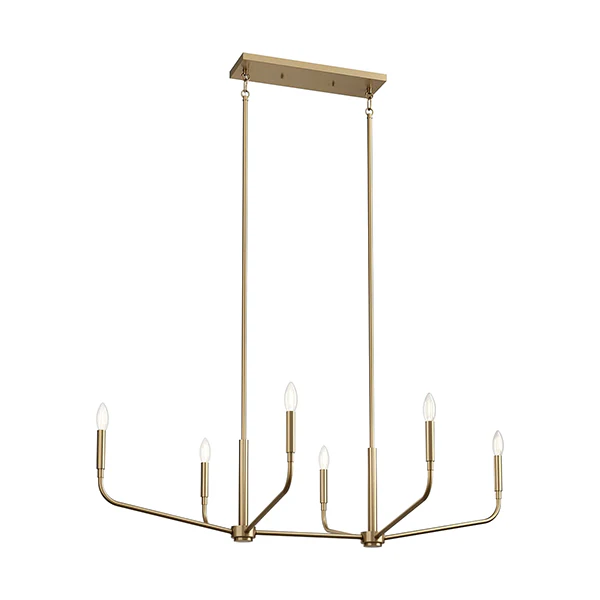Madden 6-Light Linear Chandelier, Champagne Bronze - Image 2
