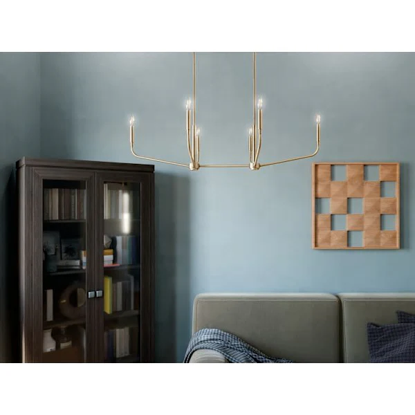 Madden 6-Light Linear Chandelier, Champagne Bronze - Image 3