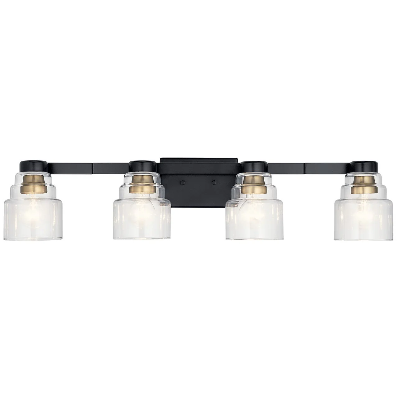 Vionnet 4-Light Bathroom Vanity Light with Clear Glass, Black - Image 4