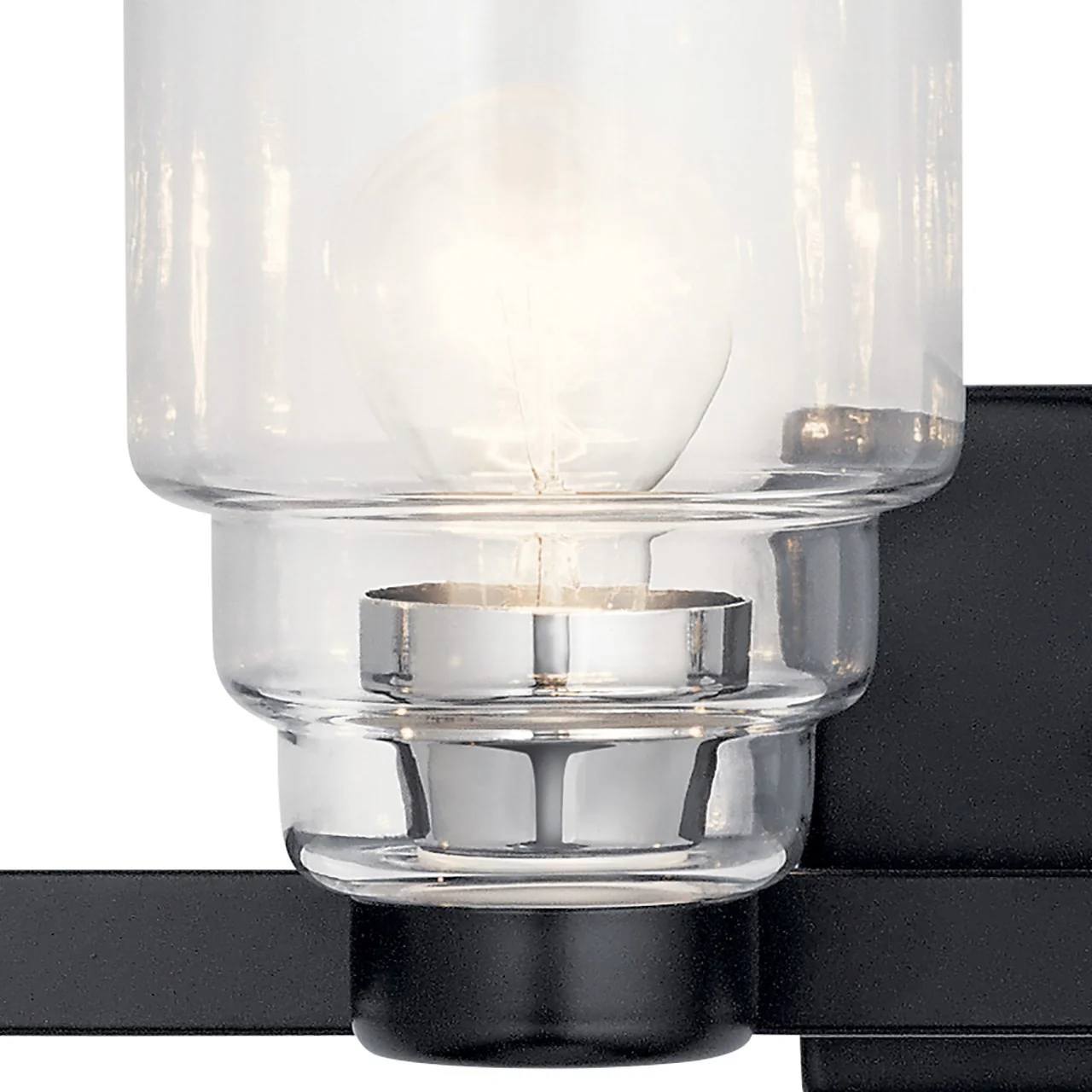 Vionnet 4-Light Bathroom Vanity Light with Clear Glass, Black - Image 5