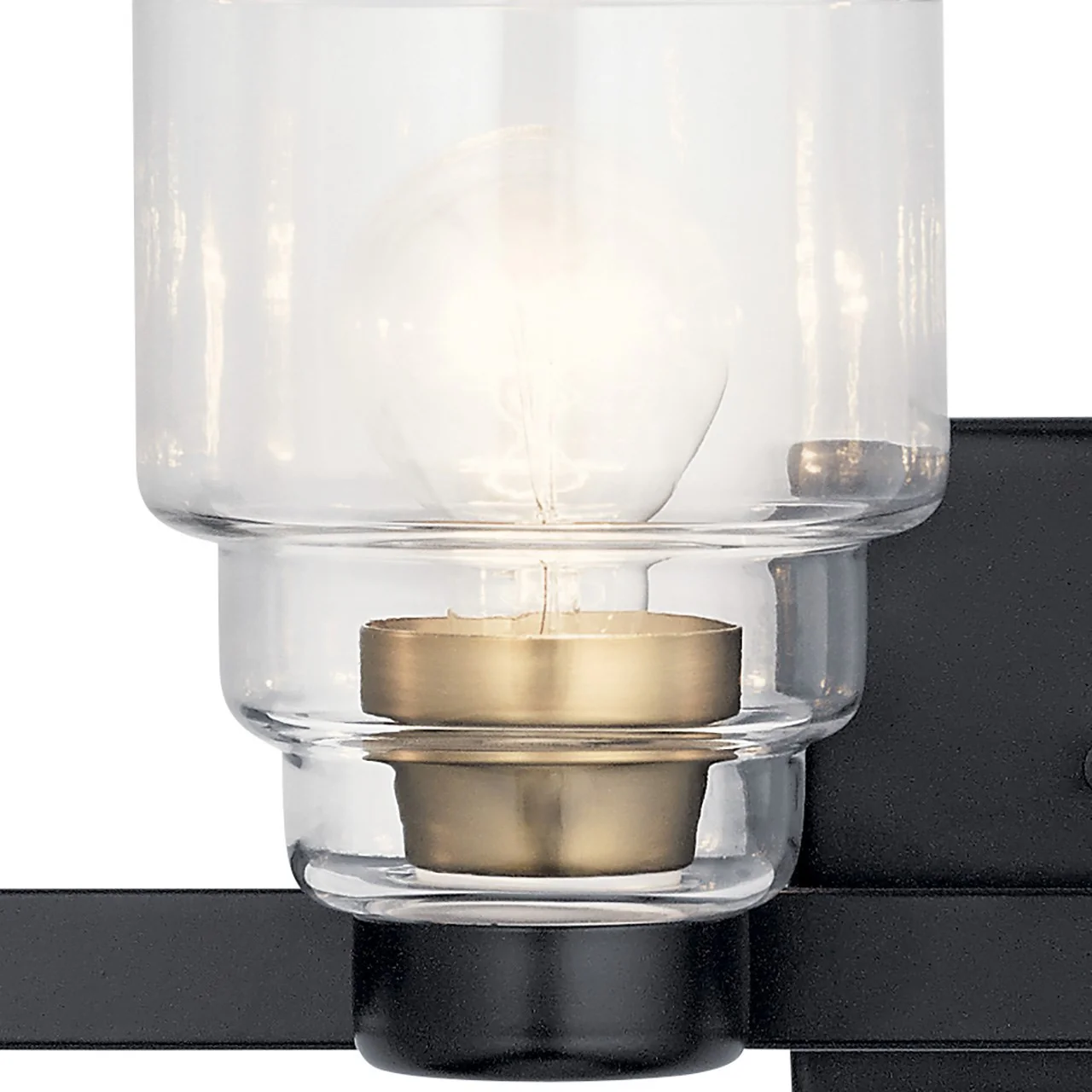 Vionnet 4-Light Bathroom Vanity Light with Clear Glass, Black - Image 6