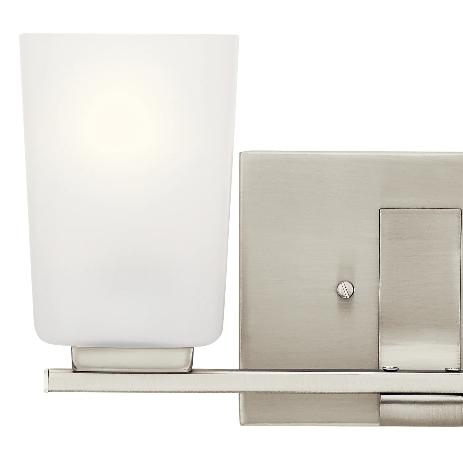 Roehm 2-Light Clear Bathroom Vanity Light with Satin Etched Glass, Brushed Nickel - Image 3