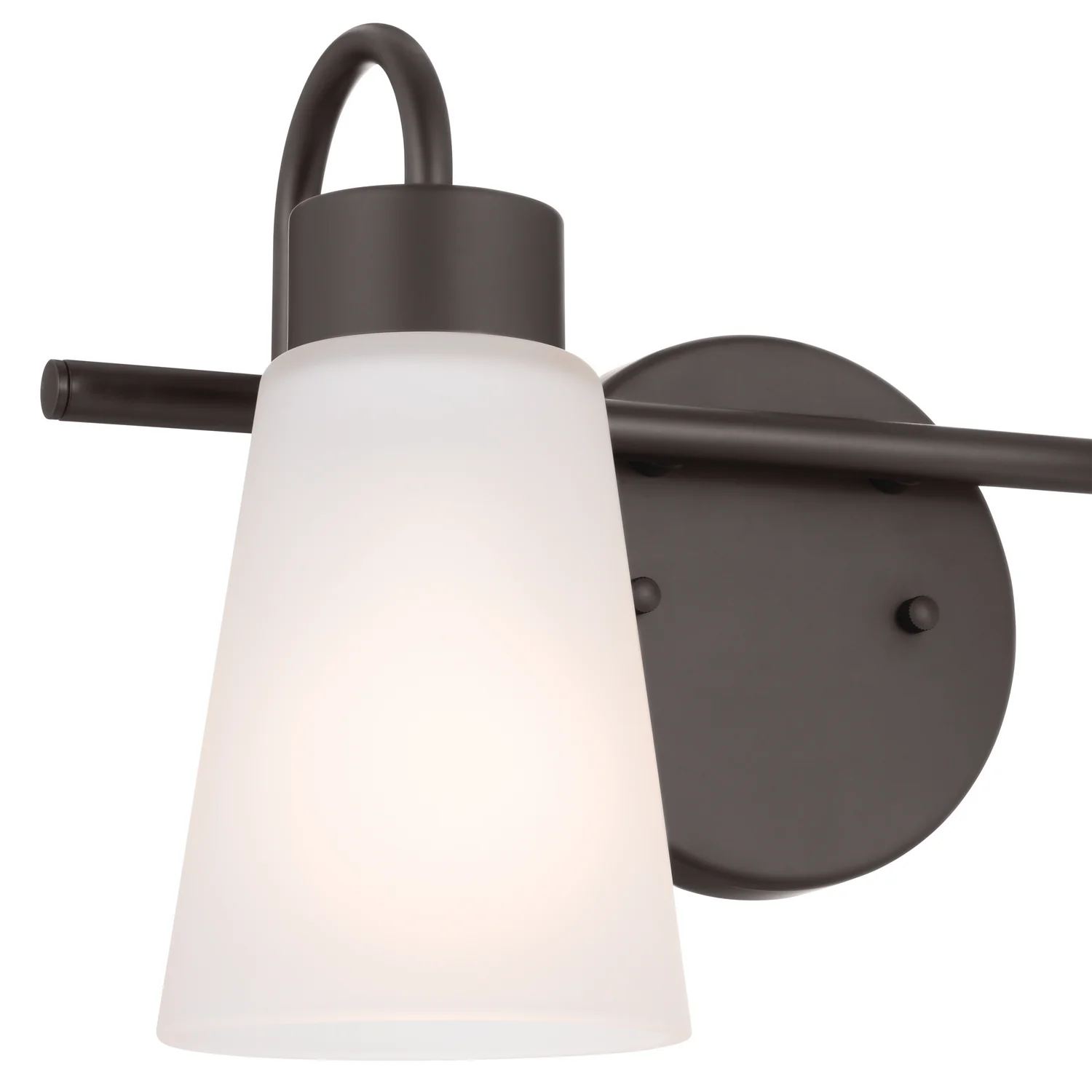 Erma 2-Light Bathroom Vanity Light with Satin Etched Glass, Olde Bronze - Image 4
