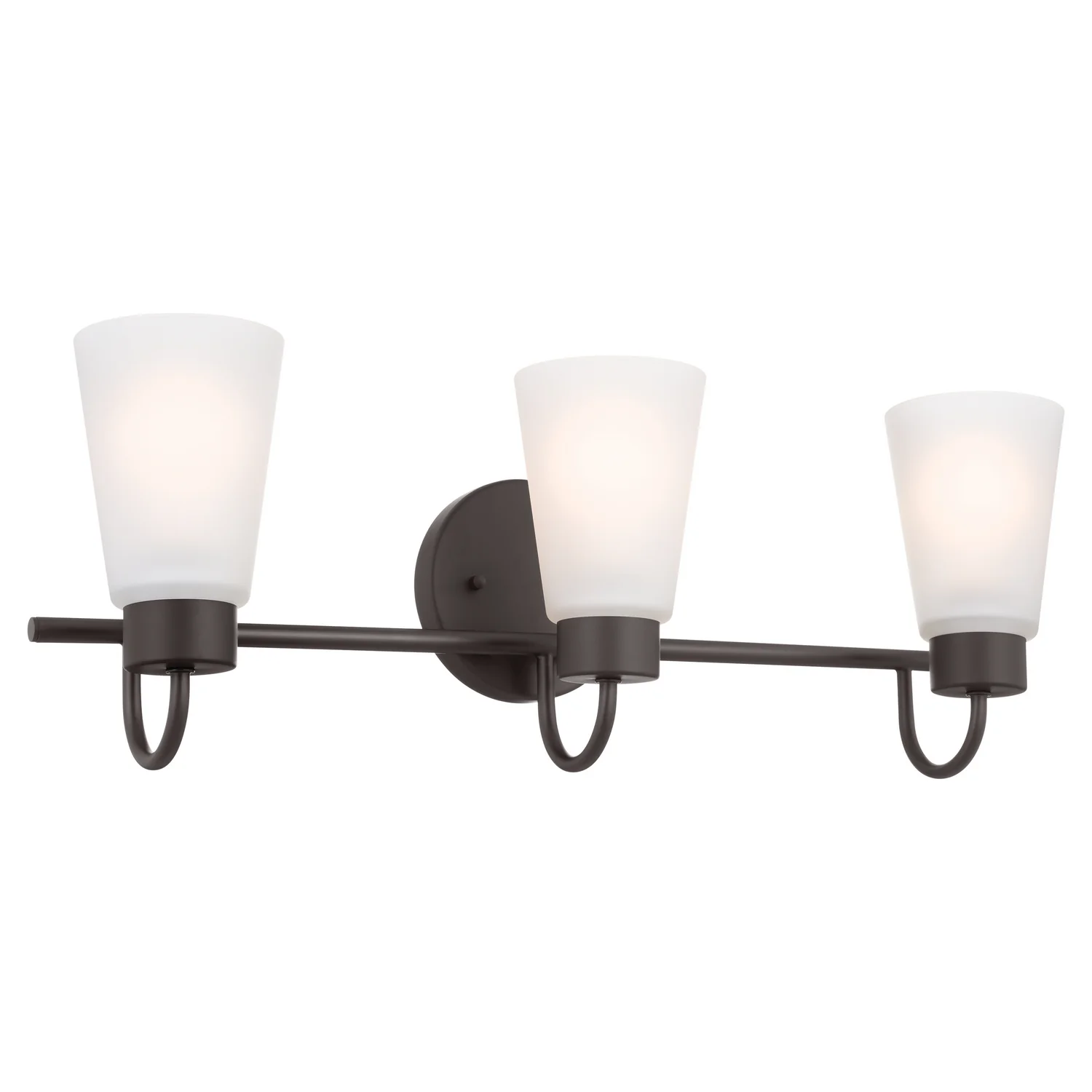 Erma 3-Light Clear Bathroom Vanity Light with Satin Etched Glass, Olde Bronze - Image 3