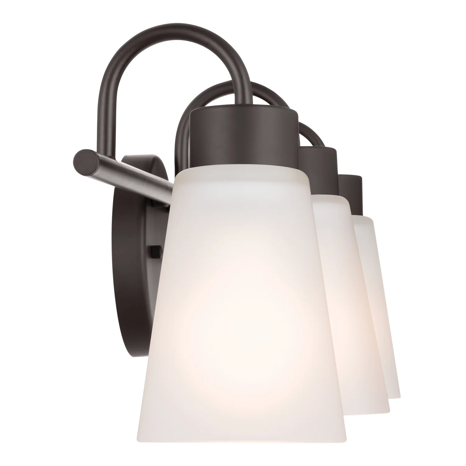 Erma 3-Light Clear Bathroom Vanity Light with Satin Etched Glass, Olde Bronze - Image 4