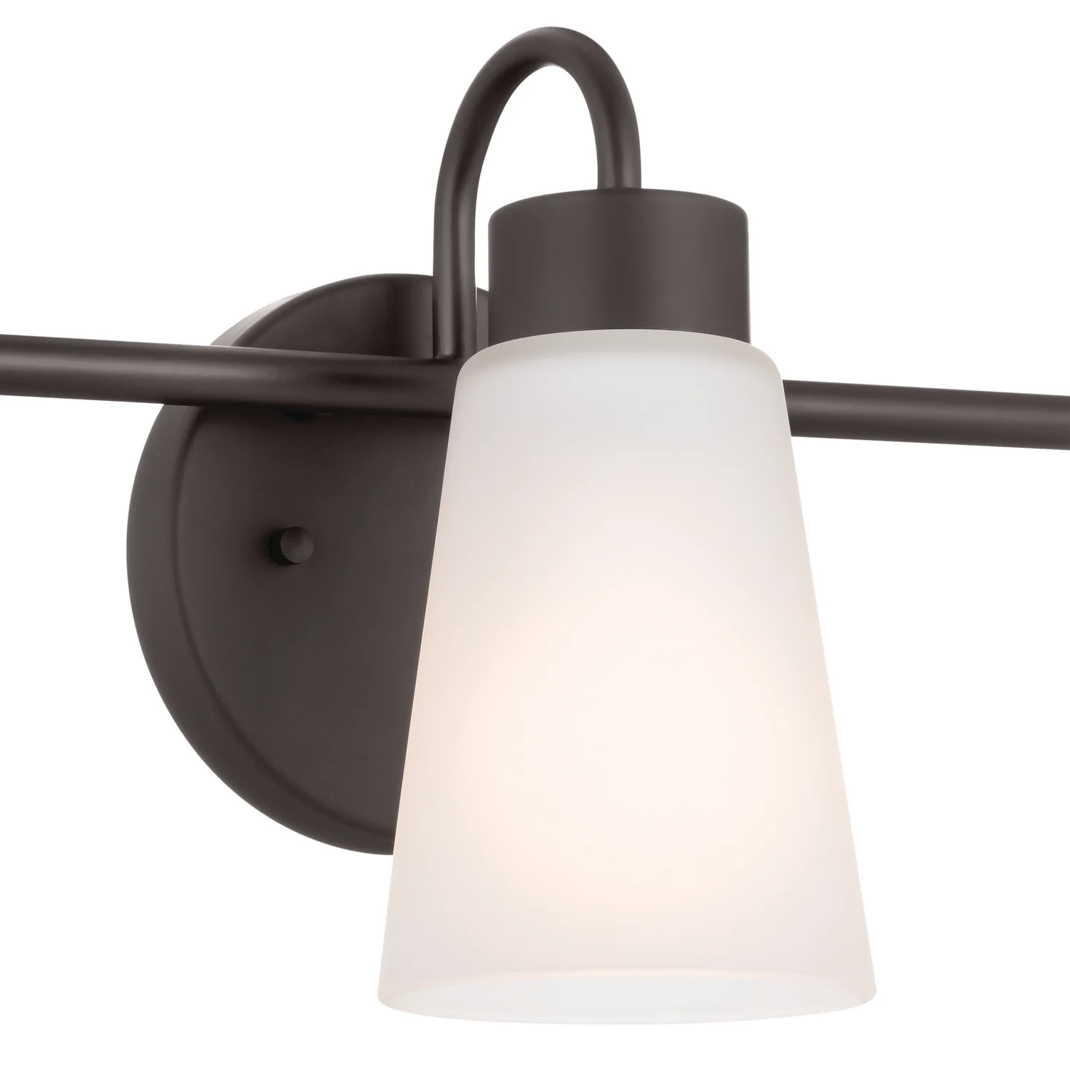 Erma 3-Light Clear Bathroom Vanity Light with Satin Etched Glass, Olde Bronze - Image 5
