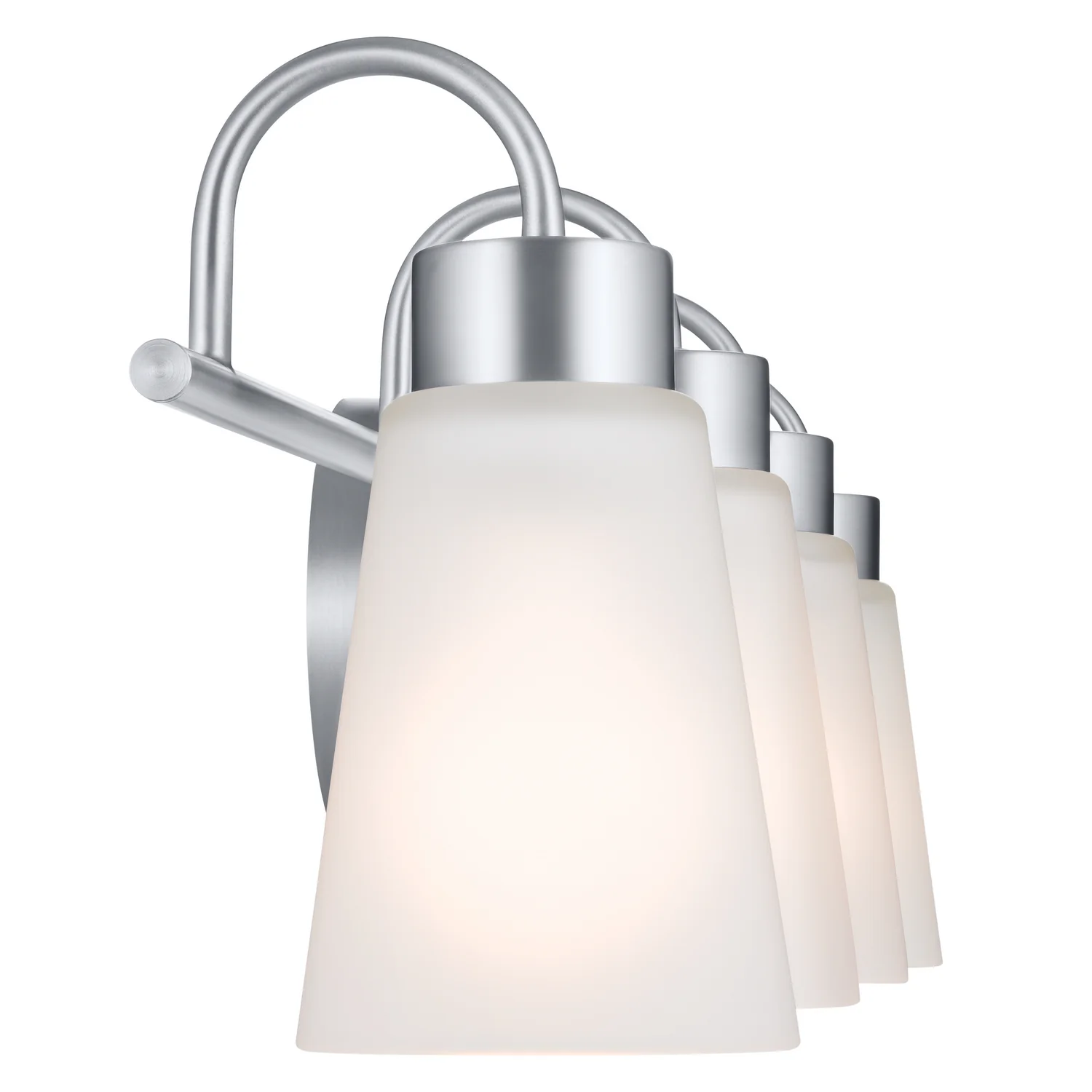 4-Light Fixture, Brushed Nickel, 24 in W x 8 in H, Modern Style