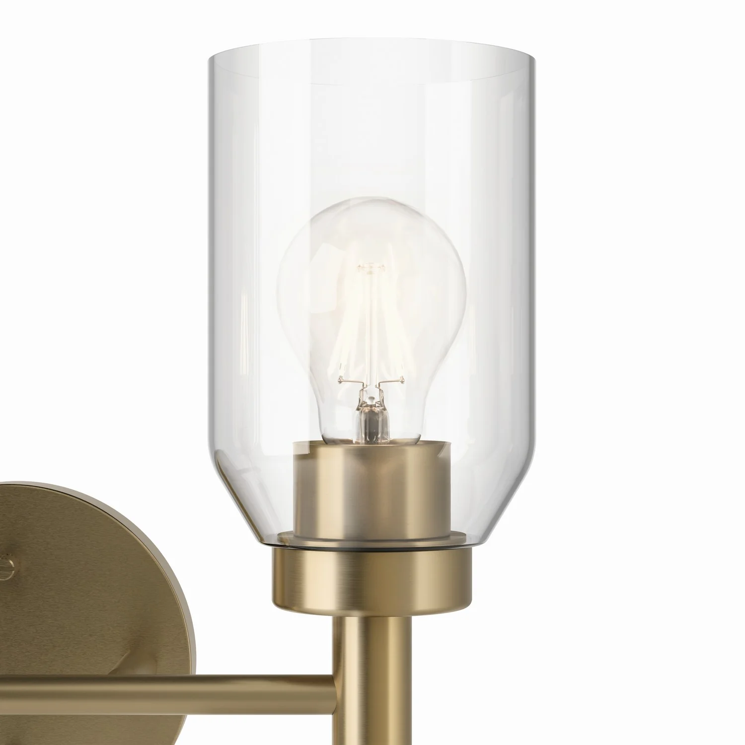Madden 2-Light Bathroom Vanity Light with Clear Glass, Champagne Bronze - Image 3