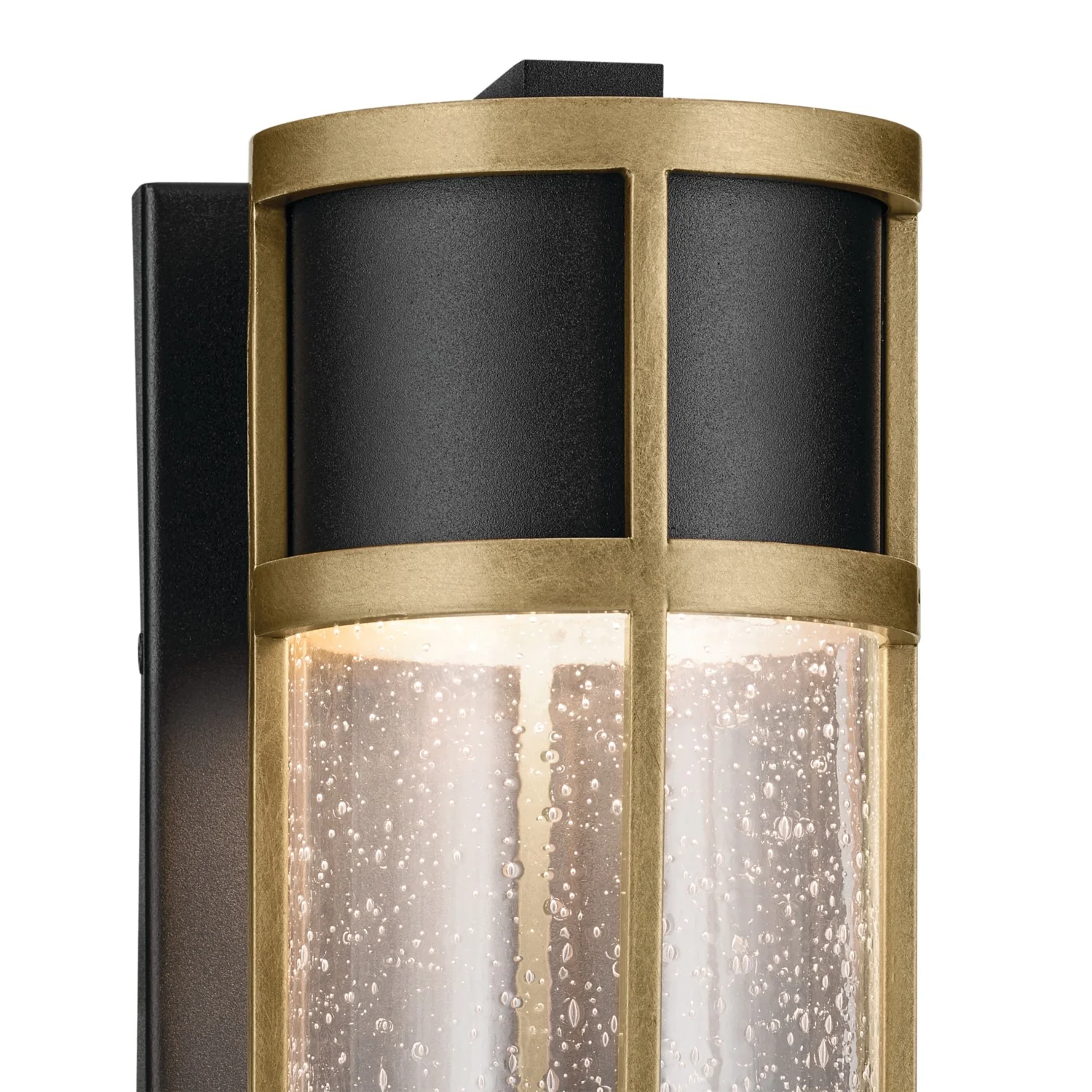 Camillo 1-Light Wall Lantern Sconce Wall Sconce, Textured Black/Natural Brass - Image 4