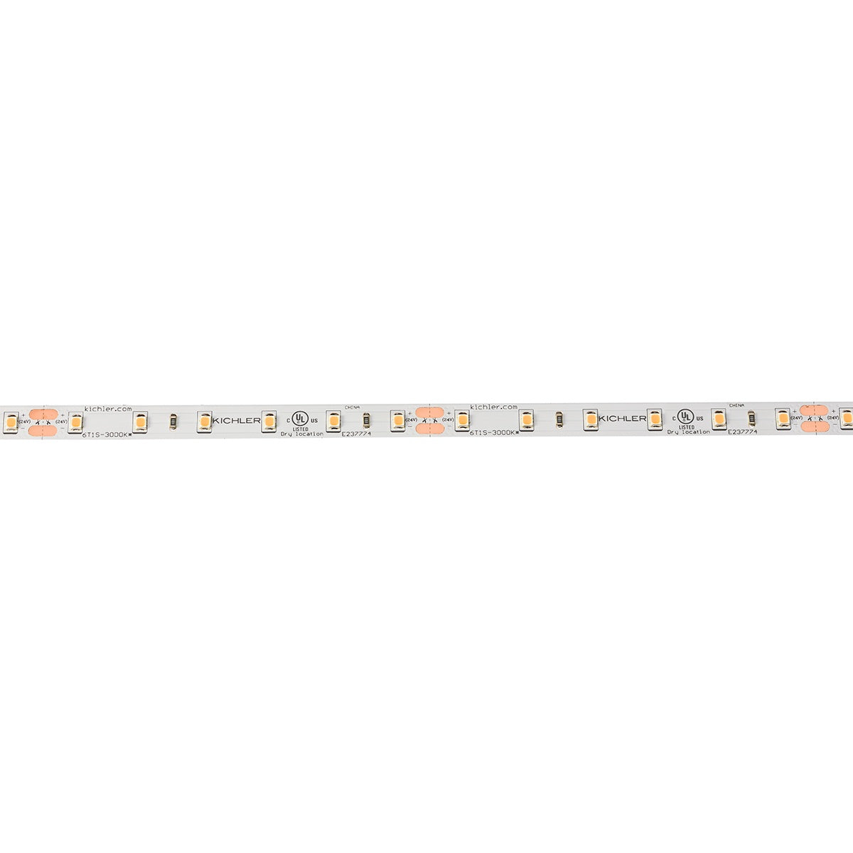 24V Tape Light, 2700K Soft White, 10 ft Length, for Under Cabinet Lighting, White