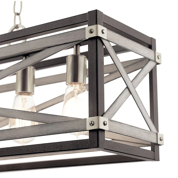 Stetton 5-Light Linear Chandelier, Anvil Iron - Image 2