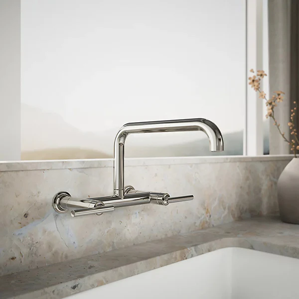 Purist Two-Hole Wall-Mount Bridge Kitchen Sink Faucet - Image 11