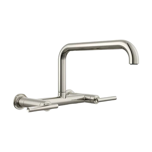 Purist Two-Hole Wall-Mount Bridge Kitchen Sink Faucet - Image 5