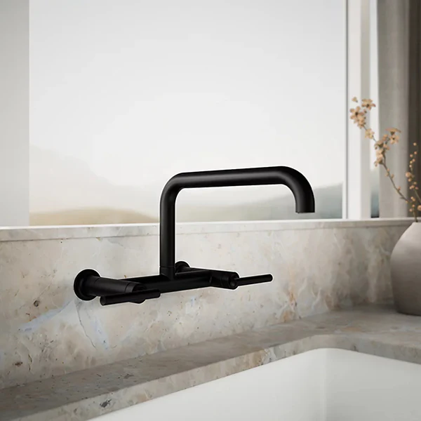 Purist Two-Hole Wall-Mount Bridge Kitchen Sink Faucet - Image 7