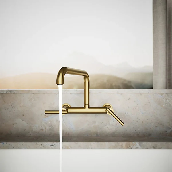 Purist Two-Hole Wall-Mount Bridge Kitchen Sink Faucet - Image 8