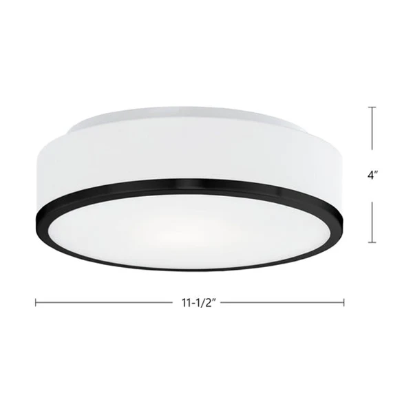 Charlie 2-Light 11.5 in Mount Ceiling Light, Black Flush - Image 2