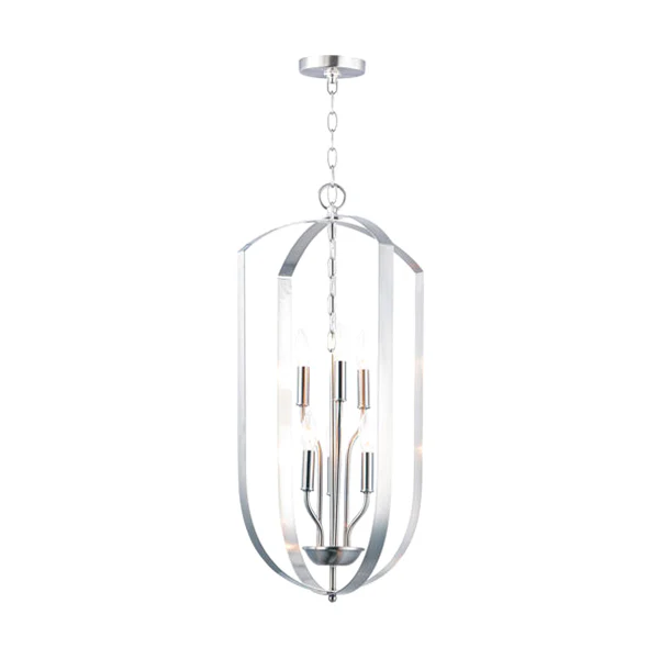 Provident 6 Light 15 in Oil Chandelier Ceiling Light, Satin Nickel