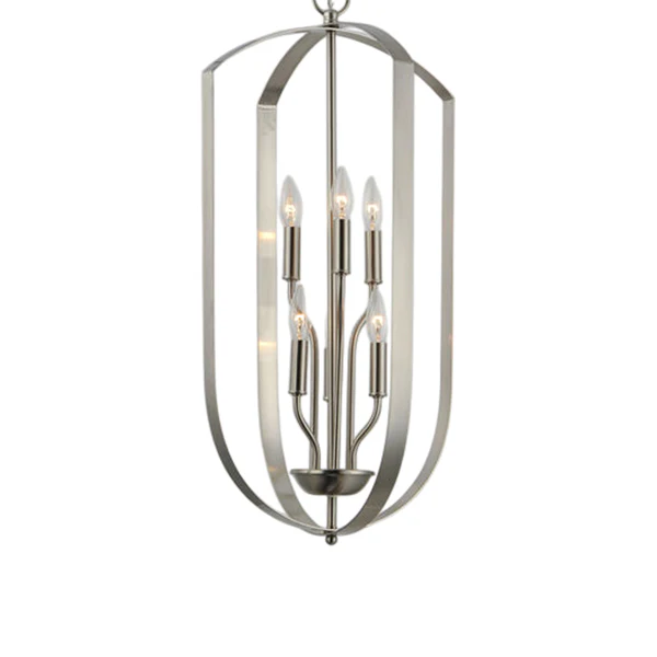 Provident 6 Light 15 in Oil Chandelier Ceiling Light, Satin Nickel - Image 2