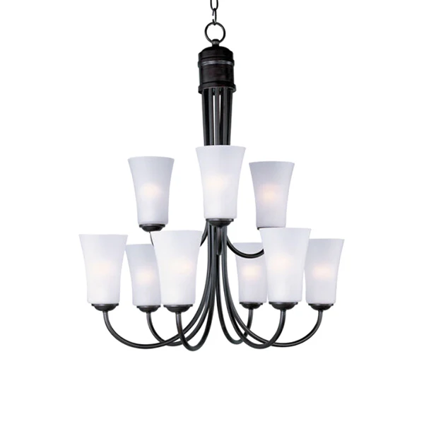 Logan 9-Light 29 in Multi-Tier Chandelier Ceiling Light, Oil Rubbed Bronze