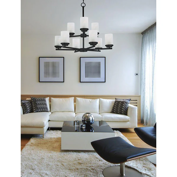 Corona 9-Light Chandelier, Black - Image 2