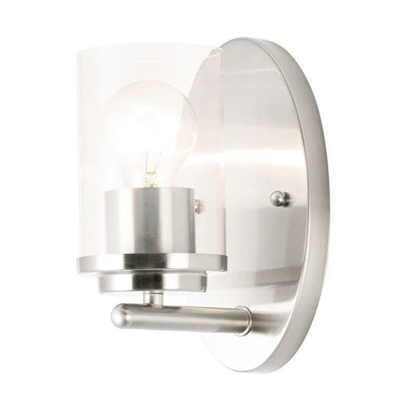 Corona 1-Light 4-1/2 in Bathroom Vanity Light, Satin Nickel