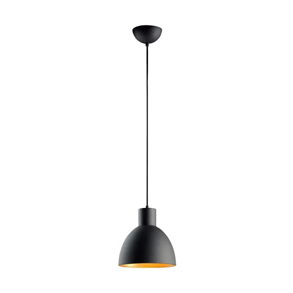 Cora 1-Light Pendant, Black/Gold