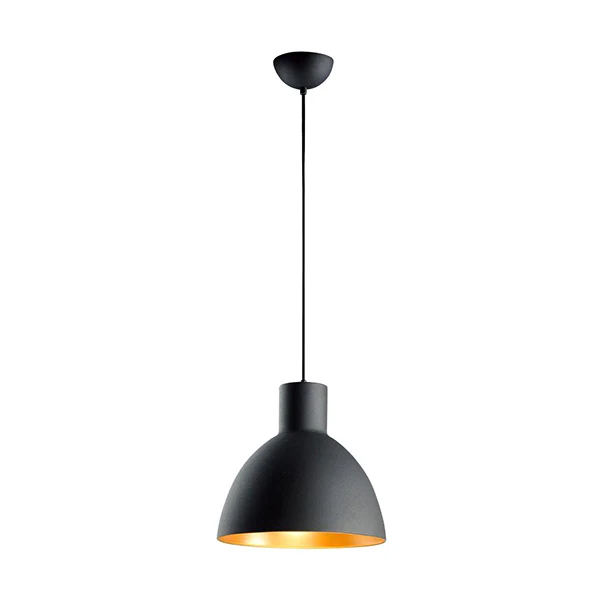 Cora 1-Light Pendant, Black/Gold