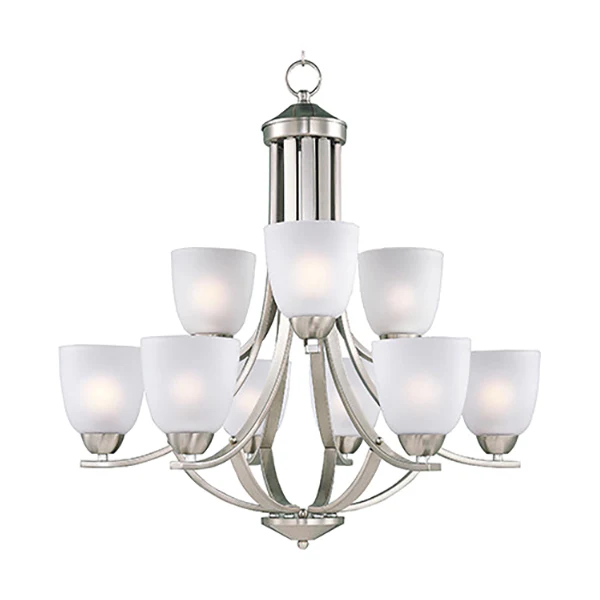 Axis 9-Light Chandelier, Satin Nickel Finish