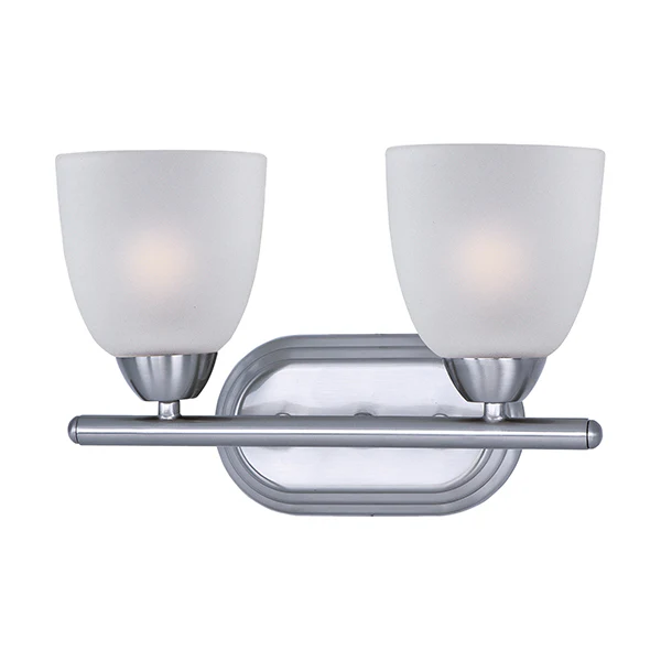 Axis 2-Light Bathroom Vanity Light with Frosted Glass Shade, Polished Chrome