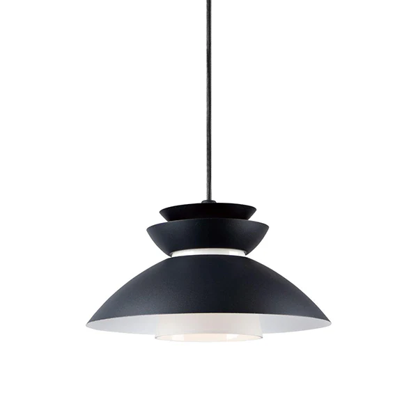 Nordic 1-Light Pendant, White/Black
