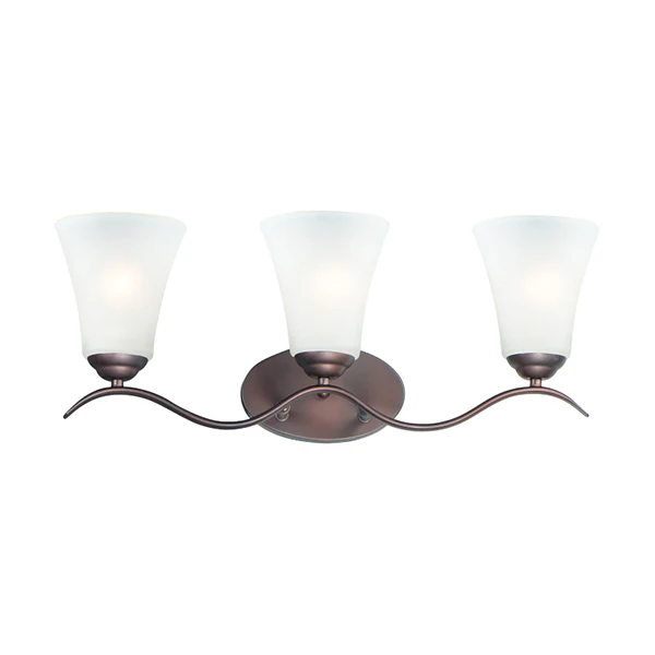 Vital 3-Light Bathroom Vanity Light with Frosted Glass Shade, Oil Rubbed Bronze