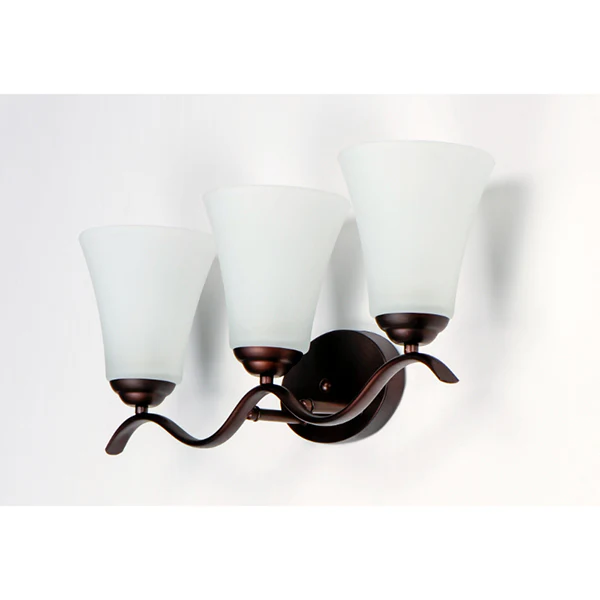 Vital 3-Light Bathroom Vanity Light with Frosted Glass Shade, Oil Rubbed Bronze - Image 2