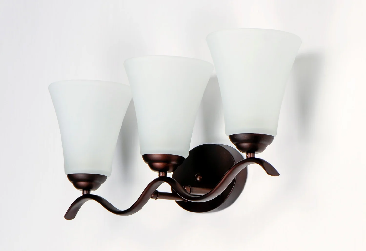Vital 3-Light Bathroom Vanity Light with Frosted Glass Shade, Oil Rubbed Bronze - Image 5
