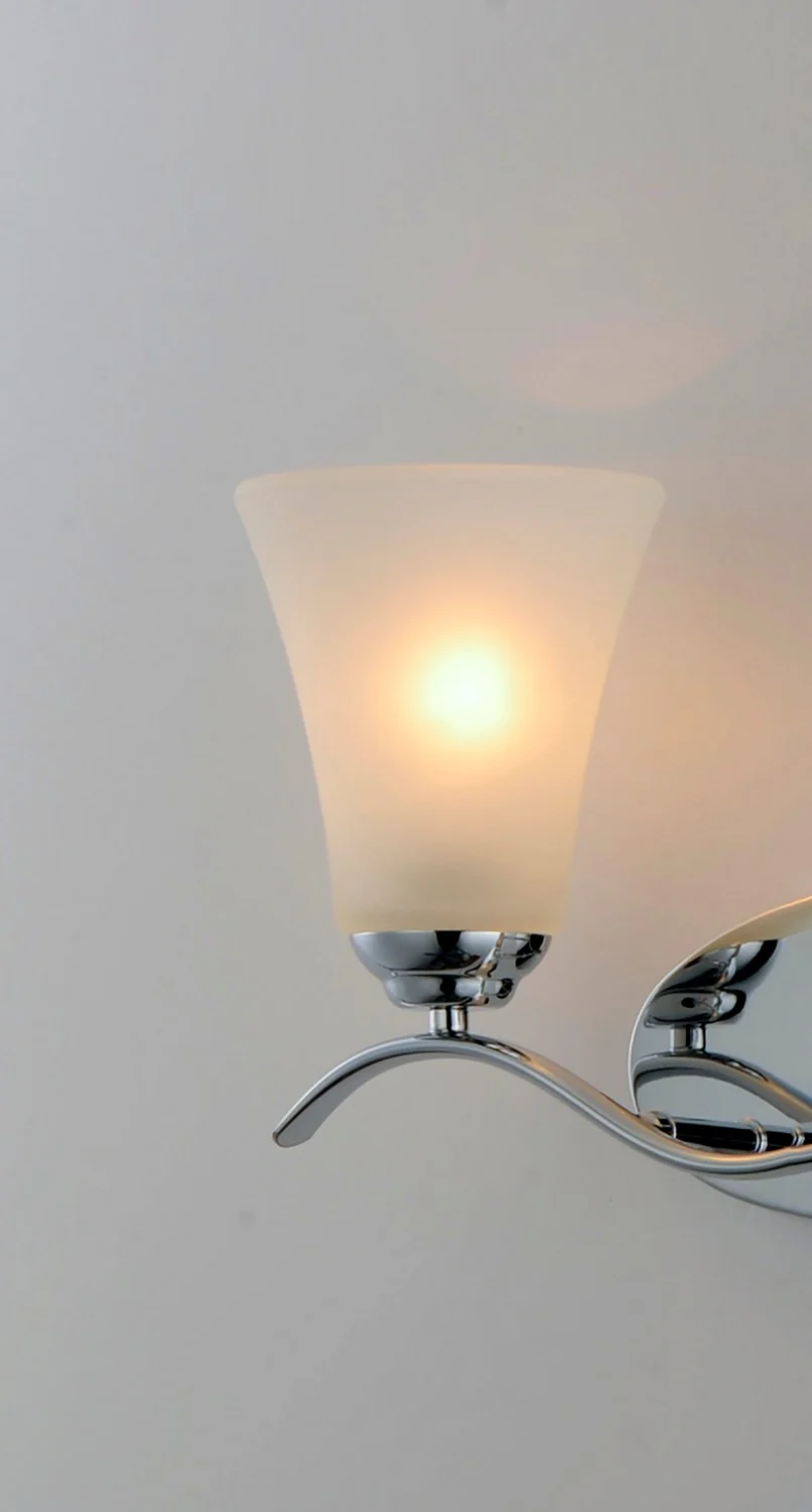 Vital 3-Light Bathroom Vanity Light with Frosted Glass Shade, Polished Chrome - Image 3