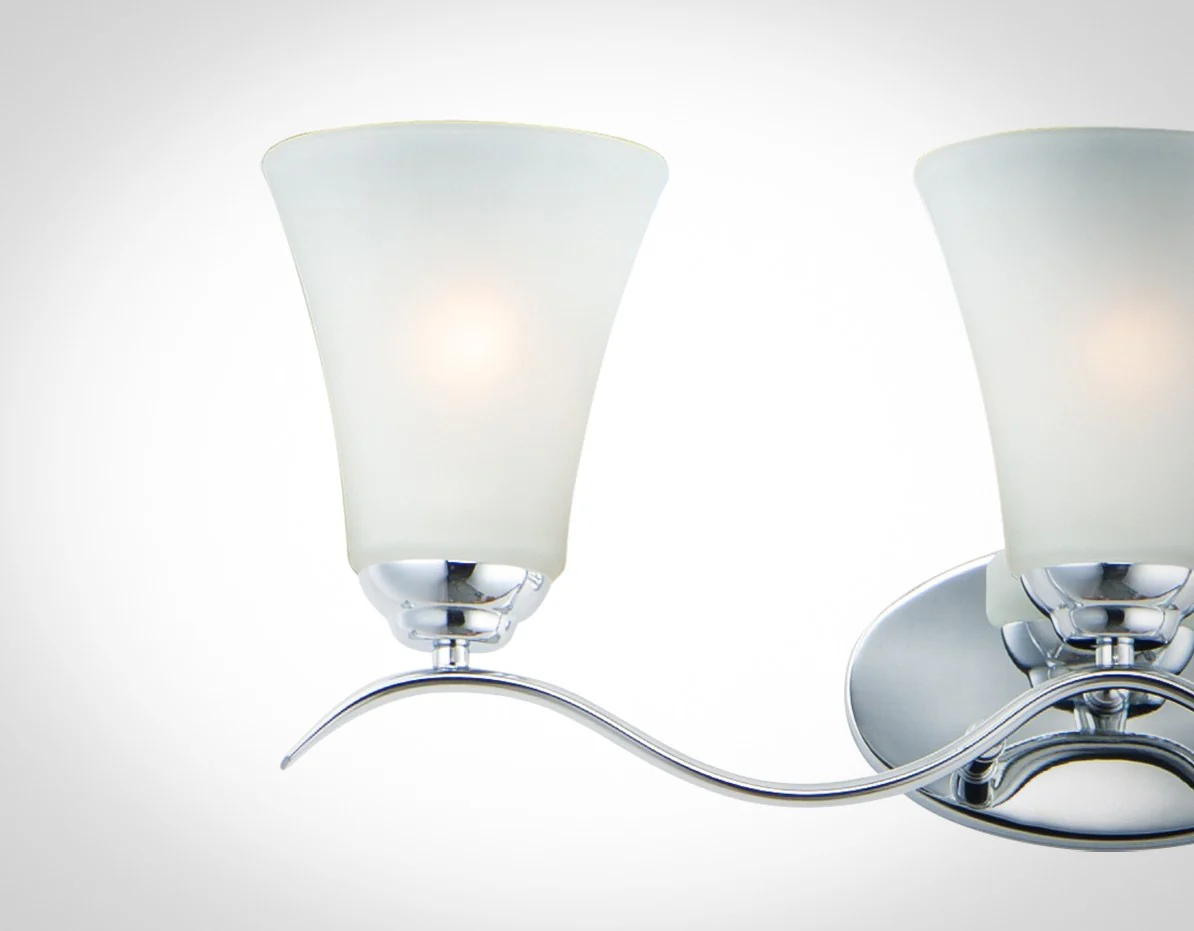 Vital 3-Light Bathroom Vanity Light with Frosted Glass Shade, Polished Chrome - Image 4