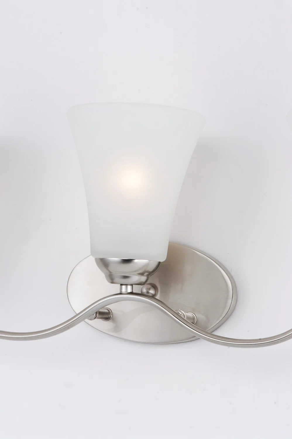 Vital 3-Light Bathroom Vanity Light with Frosted Glass Shade, Satin Nickel - Image 3