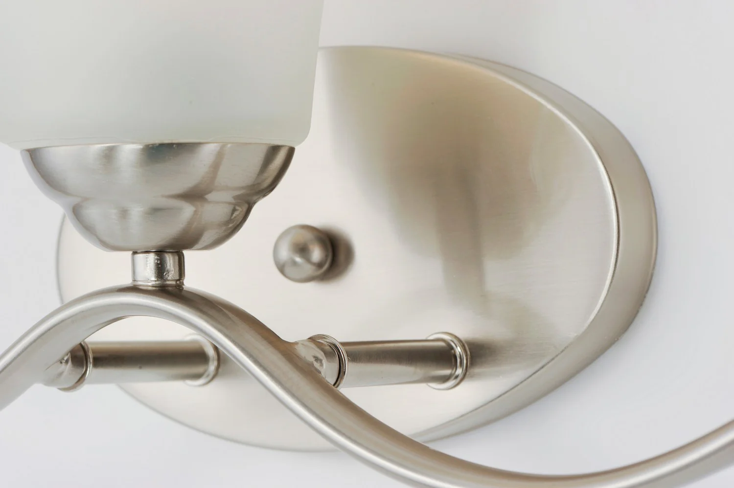 Vital 3-Light Bathroom Vanity Light with Frosted Glass Shade, Satin Nickel - Image 4