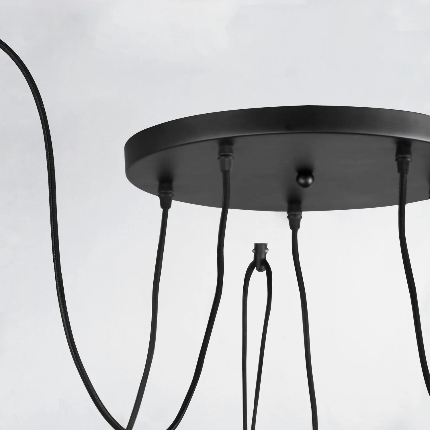 Early Electric 5-Light Pendant, Black/Antique Brass - Image 2