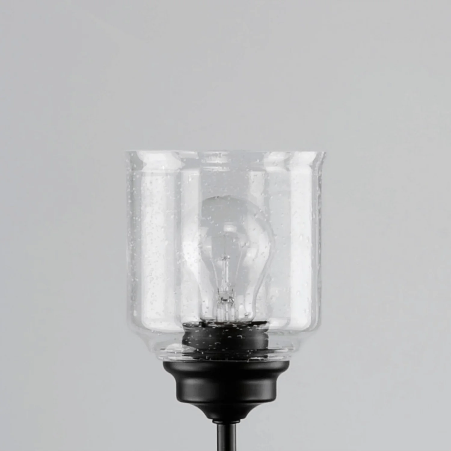 Acadia 4-Light Bathroom Vanity Light with Clear Seedy Glass Shade, Black - Image 6