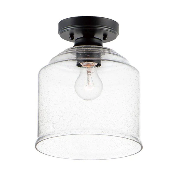 Acadia 1-Light Semi-Flush Mount Ceiling Light, Matte Black
