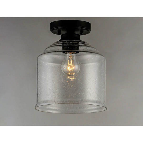 Acadia 1-Light Semi-Flush Mount Ceiling Light, Matte Black - Image 3